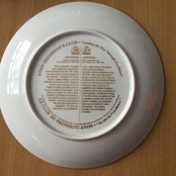 AVON president's club award collector plates "ADVENTURE" 2002-2003 8.5" - Picture 7 of 7